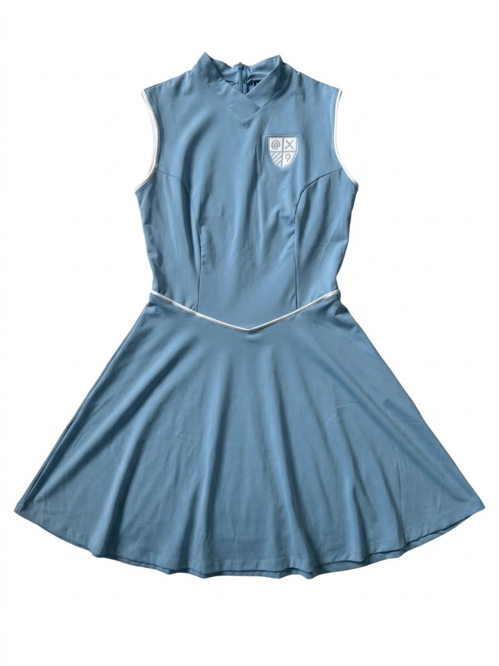 Fore All Blaire Sleeveless Light Blue A-Line Dress with Crest